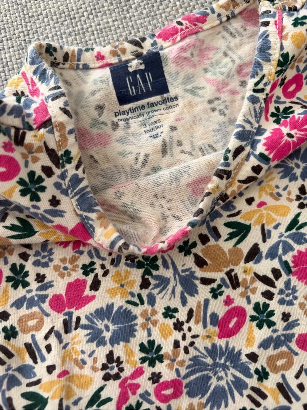 Gap Pink and Blue Floral Cotton Dress, 3T